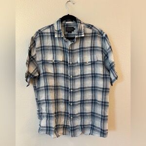 Pendleton Men's Malone Linen Plaid Button Up
Short Sleeve Shirt Size Medium